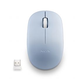 NGS MOUSE WIRELESS 2.4 GHZ,CON ROTELLA, SILENZIOSO, USB NANO, AZZURRO - FOGPROBLUE