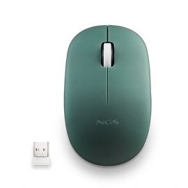 NGS MOUSE WIRELESS 2.4 GHZ,CON ROTELLA, SILENZIOSO, USB NANO, VERDE - FOGPROGREEN
