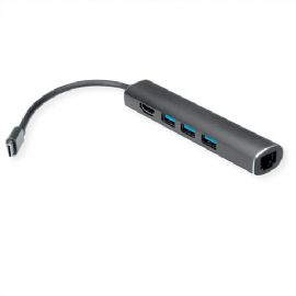 VALUE DOCKING USB - C, 1X 4K HDMI, 3X USB3.2 GEN1, 1X GIGABIT ETHERNET - 12.99.1043
