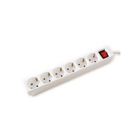 VALUE POWER STRIP, 6X, CON INTERRUTTORI, BIANCO, 1.5M, SHUKO - 19.99.1084