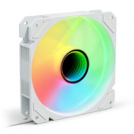 SHARKOON VENTOLA SHARK MIRROR PWM RGB 120x120x25MM WHITE - SHARKMIRWH