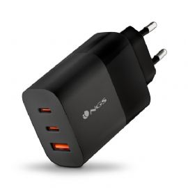 NGS CARICATORE DA PARETE ULTRAVELOCE DA 65 W CON 3 PORTE: 2 USB-C + USB-A - BUD 65W