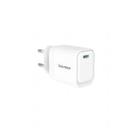 VULTECH CARICATORE ADATTATORE UNIVERSALE, 1 X TYPE-C, PD45 GAN PPS 45W, BIANCO COMPATTO - CC45-1C