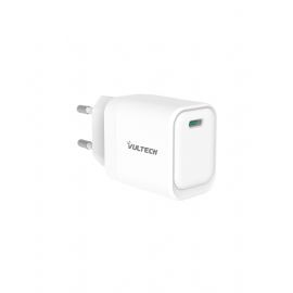 VULTECH CARICATORE ADATTATORE UNIVERSALE, 1 X TYPE-C PD30W GAN PPS 33W, BIANCO COMPATTO - CC33-1C